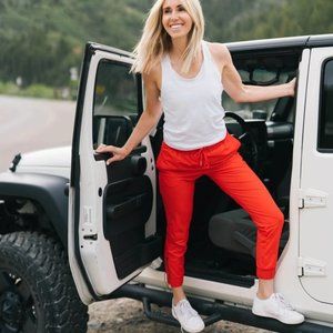 NWT ZYIA EVERYWHERE JOGGER RED WOMENS DRAWSTRING SZ M